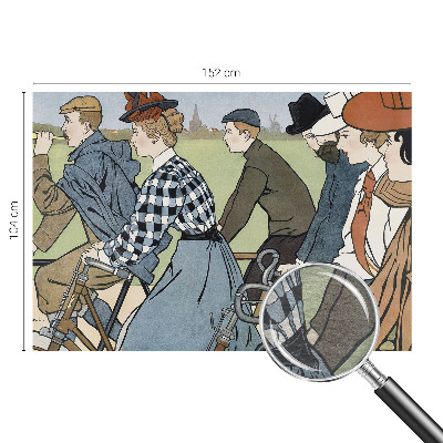 Mural de pared con estampado hermoso con diseño de ciclistas clásicos
