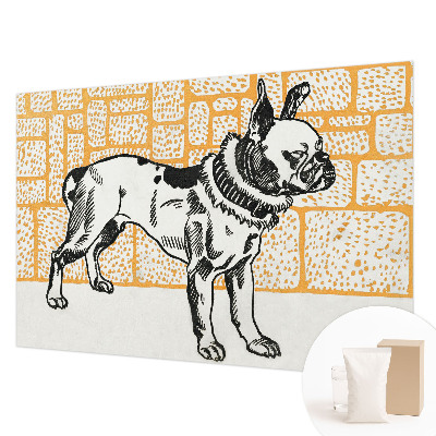 Papel mural texturado decorativo con diseño de perro de estilo retro
