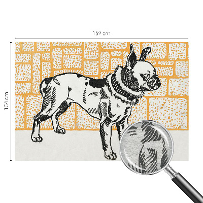 Papel mural texturado decorativo con diseño de perro de estilo retro