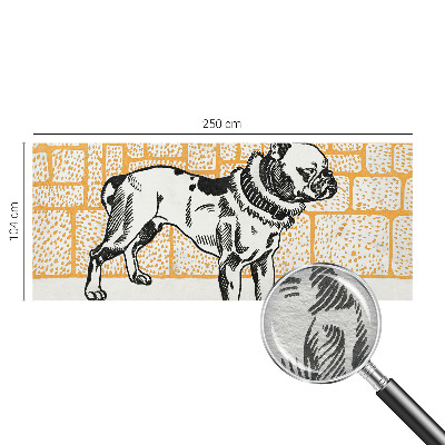 Papel mural texturado decorativo con diseño de perro de estilo retro