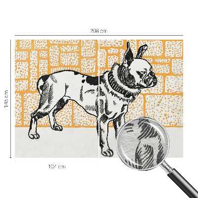 Papel mural texturado decorativo con diseño de perro de estilo retro