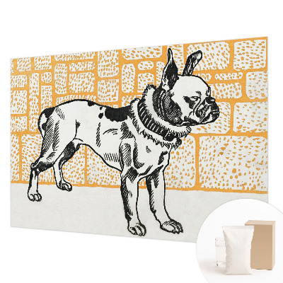 Papel mural texturado decorativo con diseño de perro de estilo retro