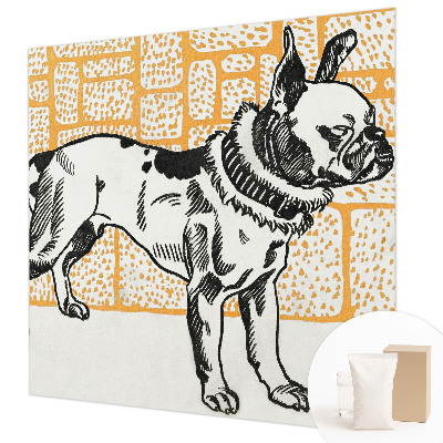 Papel mural texturado decorativo con diseño de perro de estilo retro
