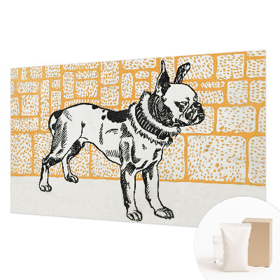 Papel mural texturado decorativo con diseño de perro de estilo retro