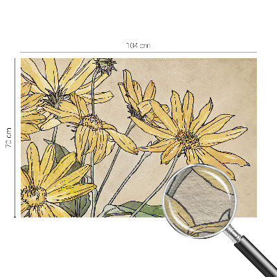 Mural de pared con estampado hermoso con motivo de flores pintadas en acuarela