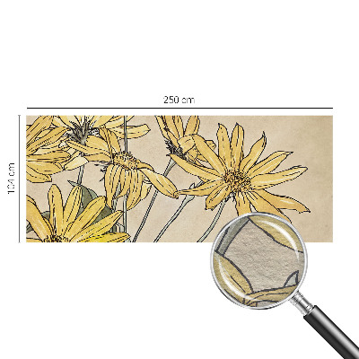 Mural de pared con estampado hermoso con motivo de flores pintadas en acuarela