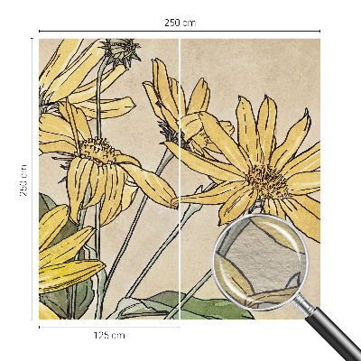 Mural de pared con estampado hermoso con motivo de flores pintadas en acuarela