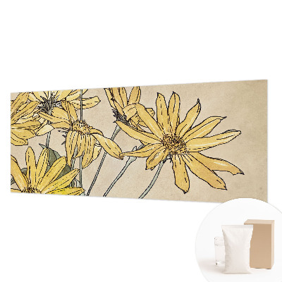 Mural de pared con estampado hermoso con motivo de flores pintadas en acuarela
