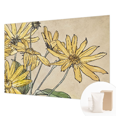 Mural de pared con estampado hermoso con motivo de flores pintadas en acuarela