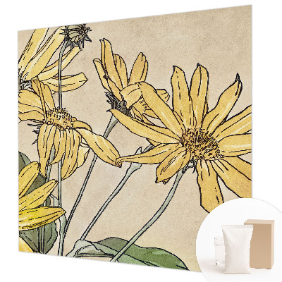 Mural de pared con estampado hermoso con motivo de flores pintadas en acuarela