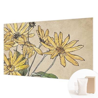 Mural de pared con estampado hermoso con motivo de flores pintadas en acuarela