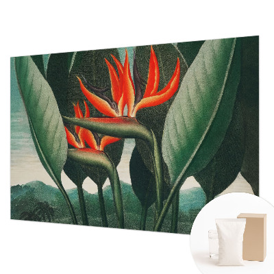 Fotomural decorativo para cabecero de cama con diseño de flores exóticas