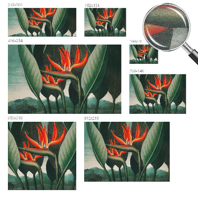 Fotomural decorativo para cabecero de cama con diseño de flores exóticas