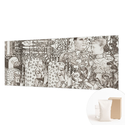 Mural decorativo con retratos florales