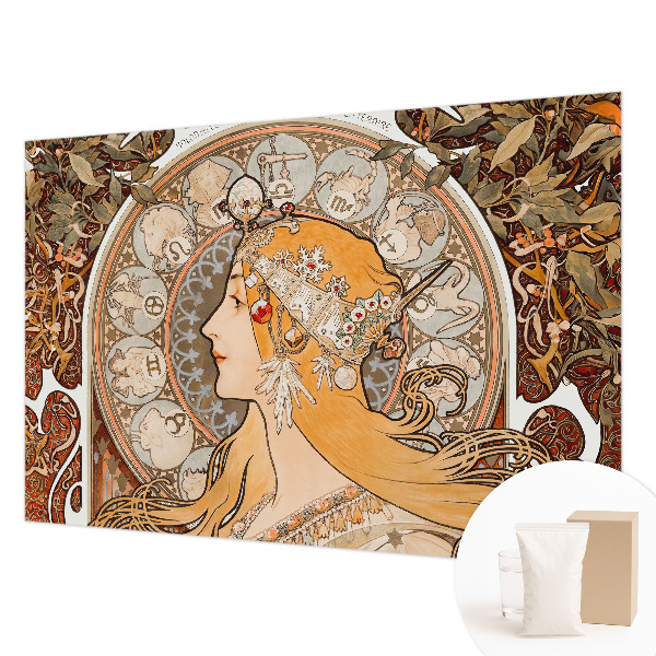 Papel mural con patrón decorativo con motivo zodiacal elegante