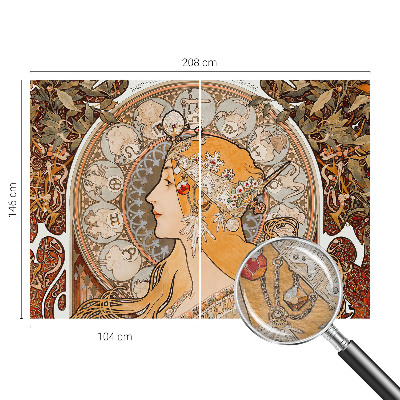 Papel mural con patrón decorativo con motivo zodiacal elegante