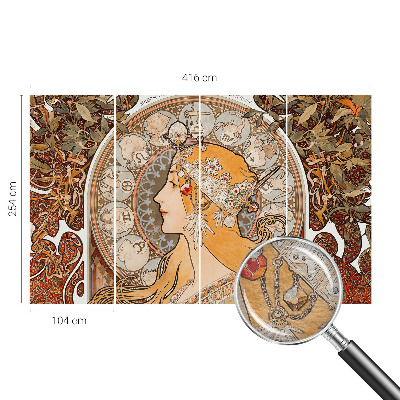 Papel mural con patrón decorativo con motivo zodiacal elegante
