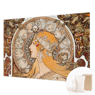 Papel mural con patrón decorativo con motivo zodiacal elegante