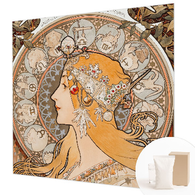 Papel mural con patrón decorativo con motivo zodiacal elegante