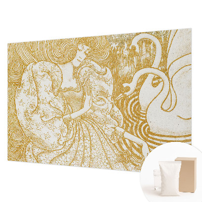 Mural de pared con estampado hermoso con diseño de elegancia femenina
