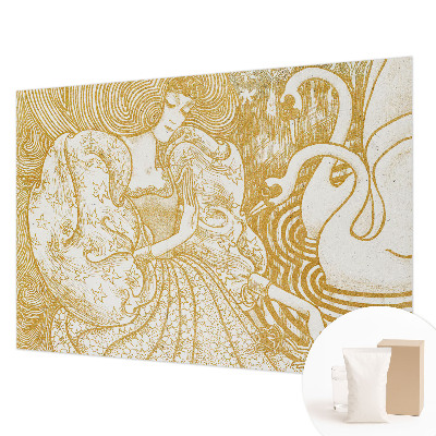 Mural de pared con estampado hermoso con diseño de elegancia femenina