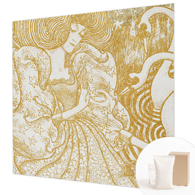 Mural de pared con estampado hermoso con diseño de elegancia femenina