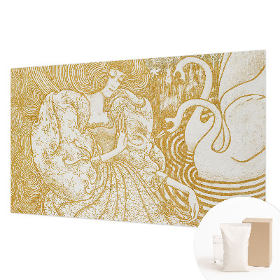 Mural de pared con estampado hermoso con diseño de elegancia femenina
