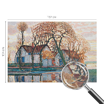 Papel mural con patrón decorativo con un paisaje idílico