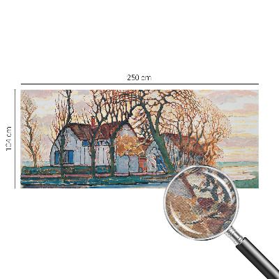 Papel mural con patrón decorativo con un paisaje idílico