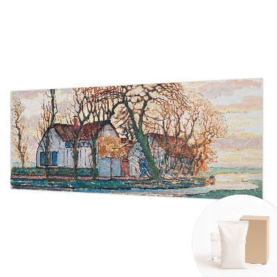 Papel mural con patrón decorativo con un paisaje idílico