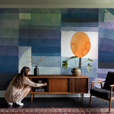 Mural decorativo con diseño de árbol abstracto