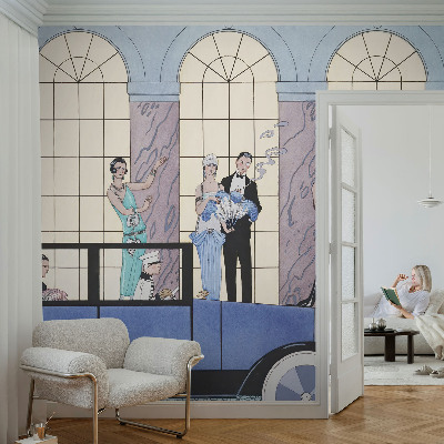 Fotomural decorativo para cabecero de cama con diseño Art déco