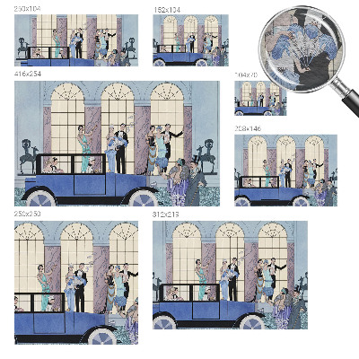 Fotomural decorativo para cabecero de cama con diseño Art déco
