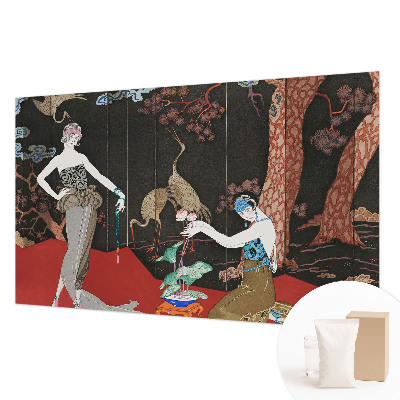 Mural de pared con estampado hermoso con una escena elegante