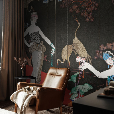 Mural de pared con estampado hermoso con una escena elegante