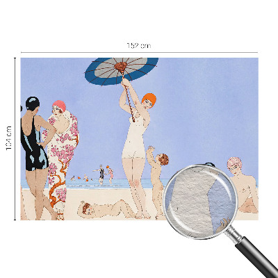 Papel mural texturado decorativo con diseño retro de playa