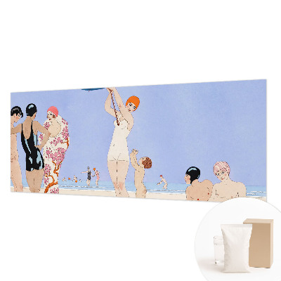 Papel mural texturado decorativo con diseño retro de playa