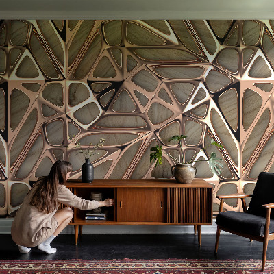 Mural decorativo con patrón geométrico