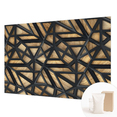 Fotomural decorativo para cabecero de cama con diseño de conexión geométrica