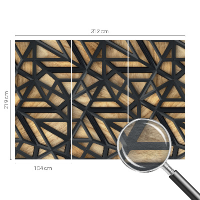 Fotomural decorativo para cabecero de cama con diseño de conexión geométrica