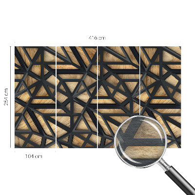 Fotomural decorativo para cabecero de cama con diseño de conexión geométrica