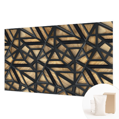 Fotomural decorativo para cabecero de cama con diseño de conexión geométrica