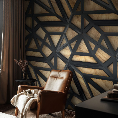 Fotomural decorativo para cabecero de cama con diseño de conexión geométrica