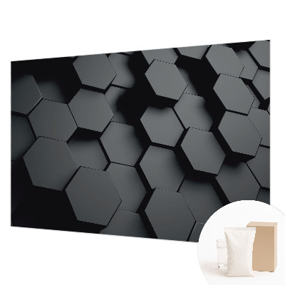 Papel mural con patrón decorativo con motivo de hexágonos 3D
