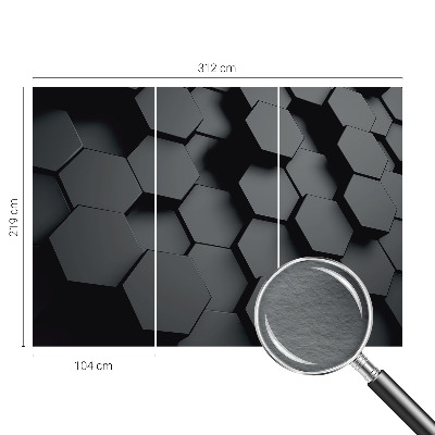 Papel mural con patrón decorativo con motivo de hexágonos 3D