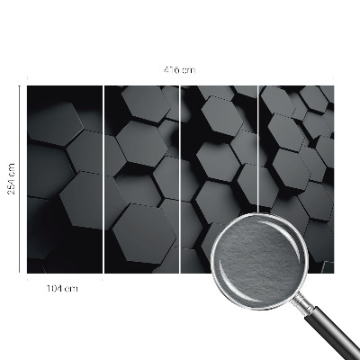 Papel mural con patrón decorativo con motivo de hexágonos 3D