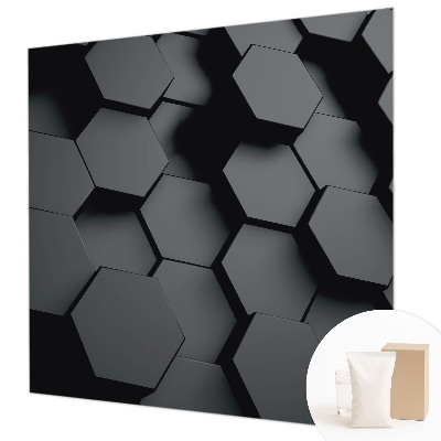 Papel mural con patrón decorativo con motivo de hexágonos 3D