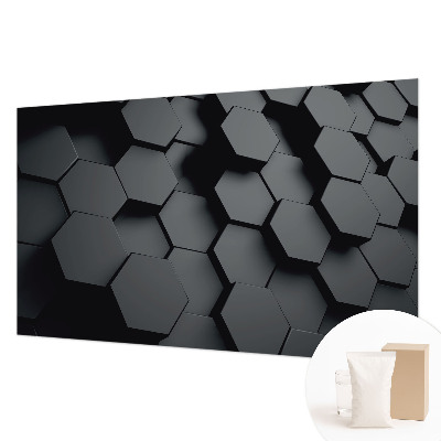 Papel mural con patrón decorativo con motivo de hexágonos 3D