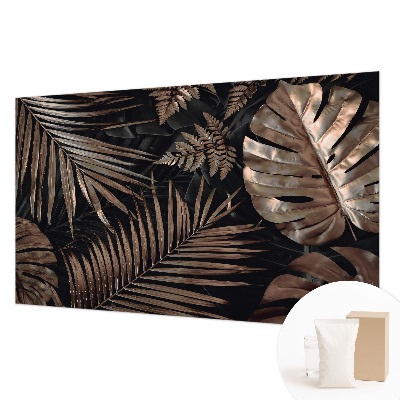 Papel mural texturado decorativo con diseño de hojas exóticas