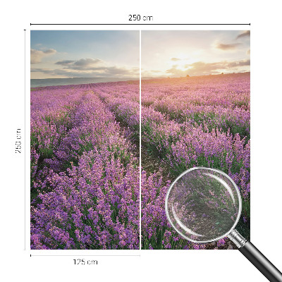 Mural decorativo con motivo de campos de lavanda